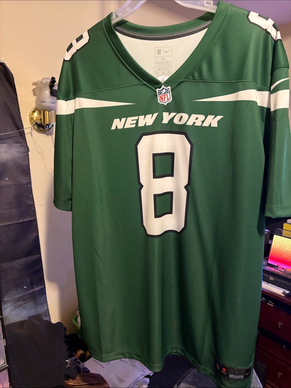 Nike New York Green and White Men's NFL Jersey - #8